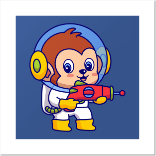 Monkey Galaxy Astronaut Posters and Art